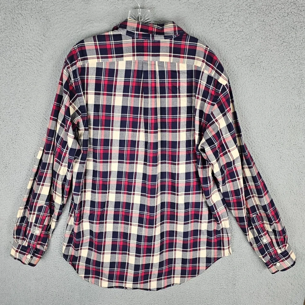 Polo Ralph Lauren Flannel Shirt Mens Large Plaid Long Sleeve Collared‎ Button-Up